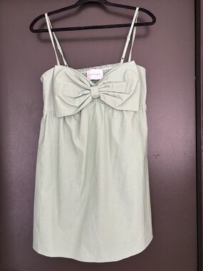 Hausen green mini dress with bow. Size L. Worn once perfect condition.